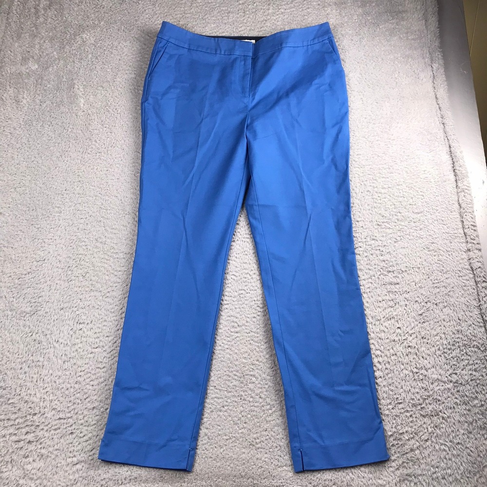 Boden Richmond Trouser Pants Women 12R Sky Blue Cotton Blend Straight Leg NEW